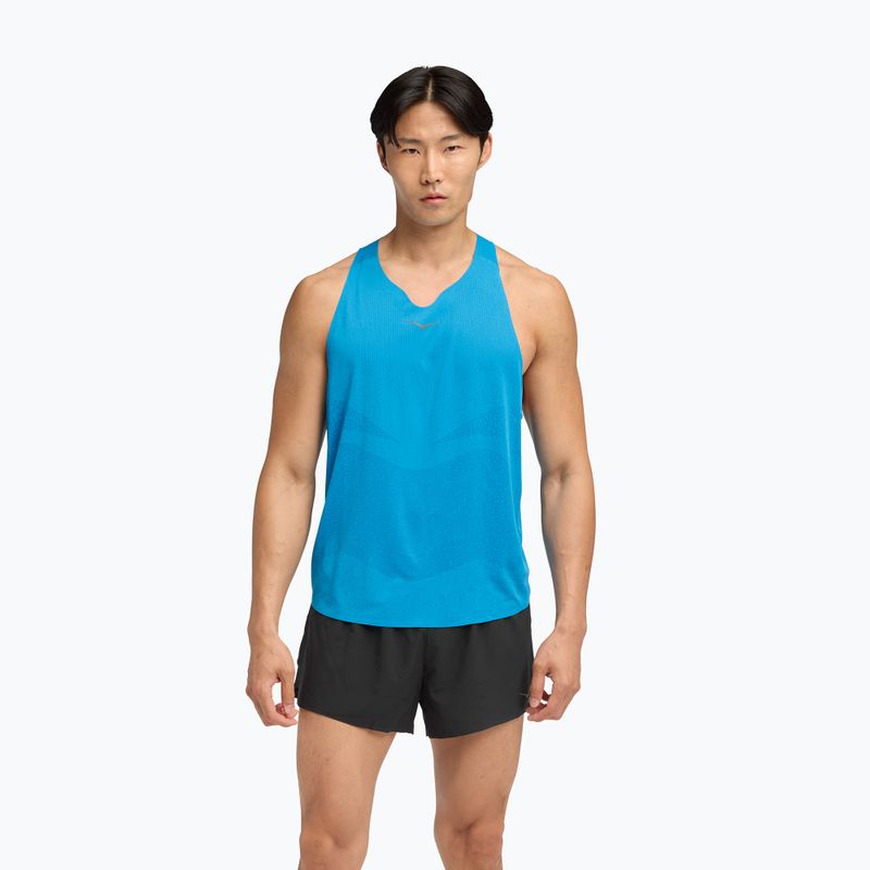 Férfi futópóló HOKA Race Singlet hoka kék