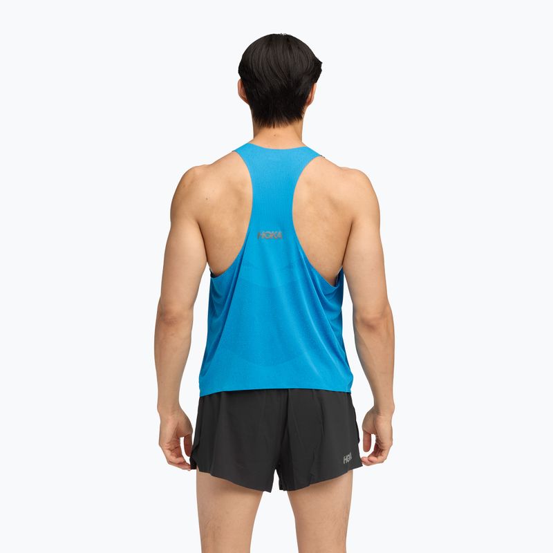 Férfi futópóló HOKA Race Singlet hoka kék 3