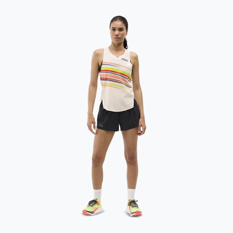 Női futópóló HOKA Race Day Singlet alabaster flare 2
