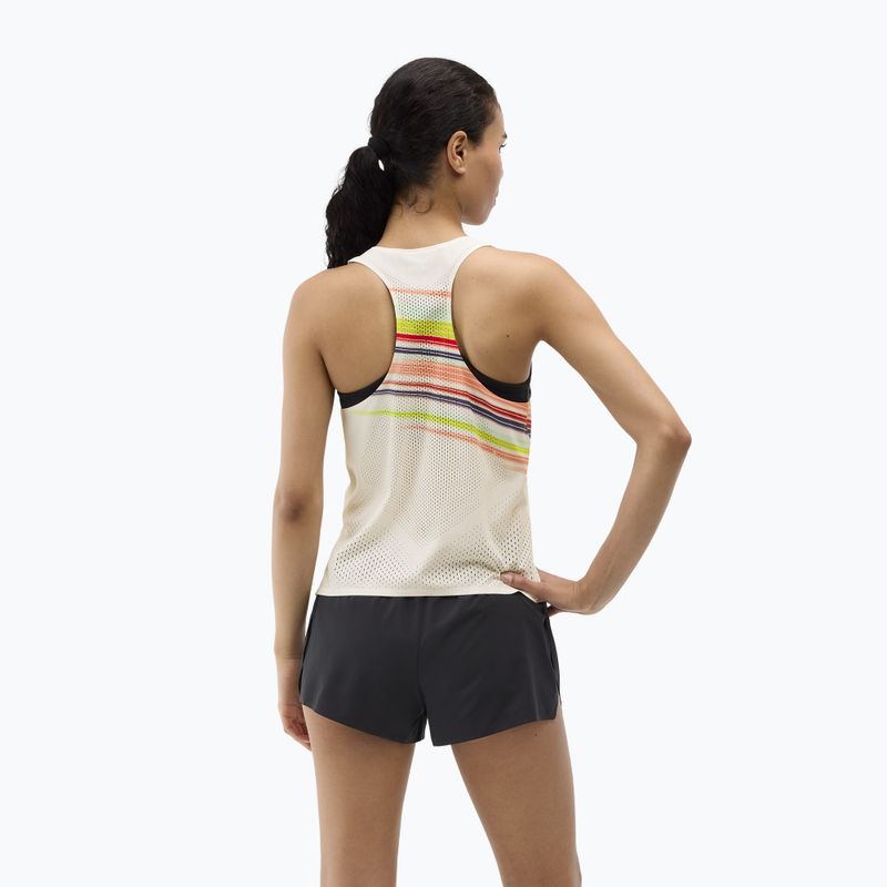 Női futópóló HOKA Race Day Singlet alabaster flare 3