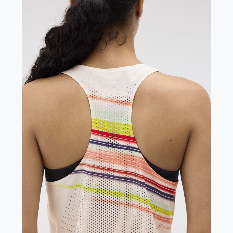 Női futópóló HOKA Race Day Singlet alabaster flare 5