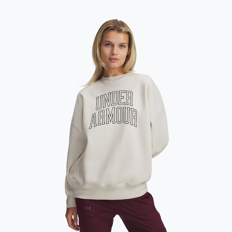 Női pulóver Under Armour Rival Fleece Varsity Crew summit white/black