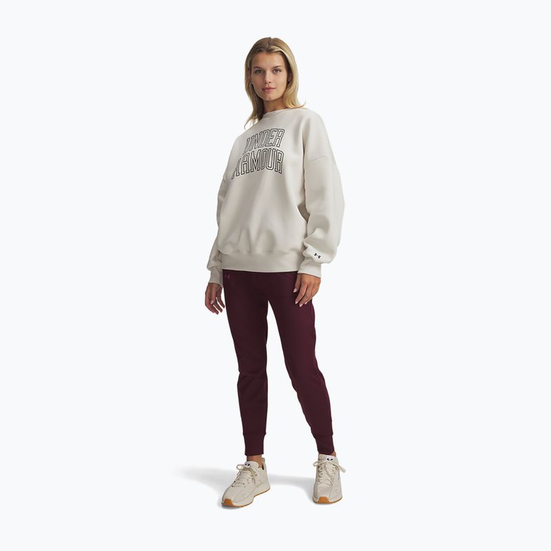 Női pulóver Under Armour Rival Fleece Varsity Crew summit white/black 2