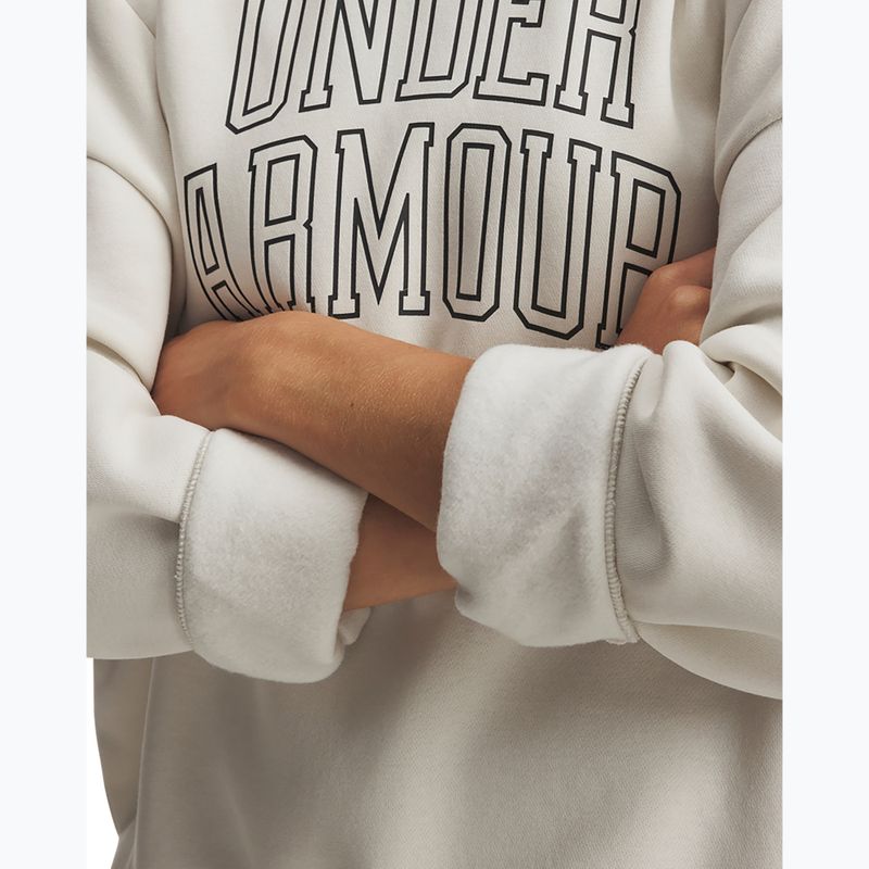 Női pulóver Under Armour Rival Fleece Varsity Crew summit white/black 4