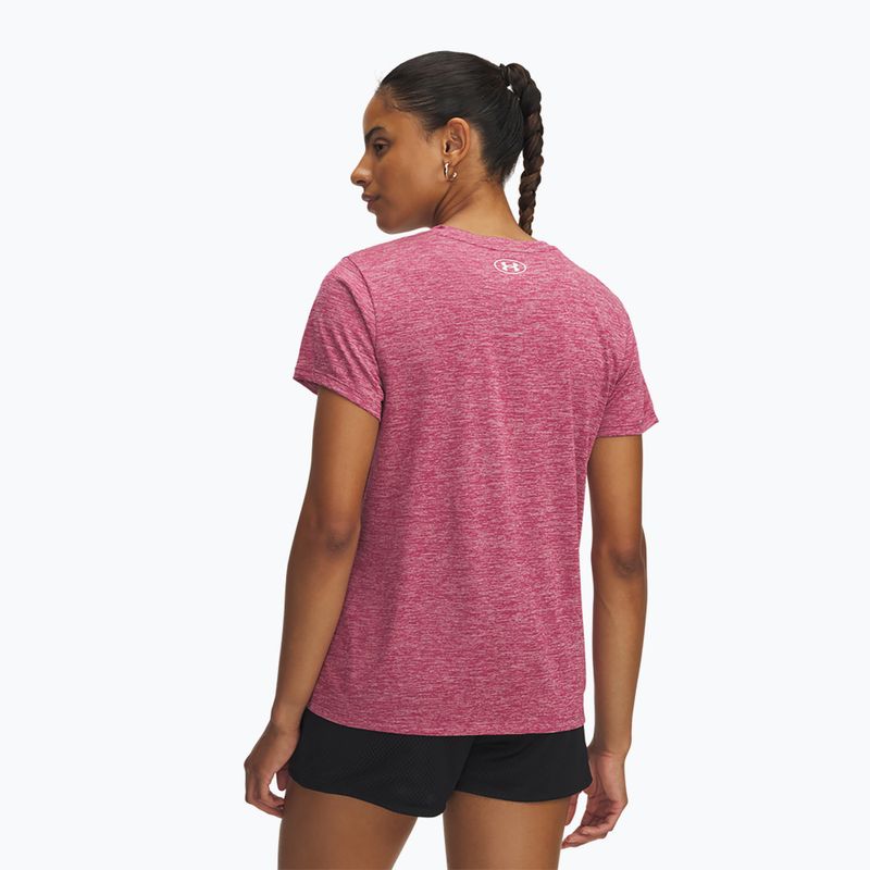 Női edzőpóló Under Armour Tech Twist fuchsia dusk/white 2