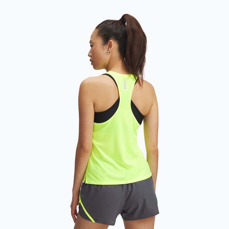 Női futópóló Under Armour Launch Singlet magas láthatóságú sárga/visszaverő 2