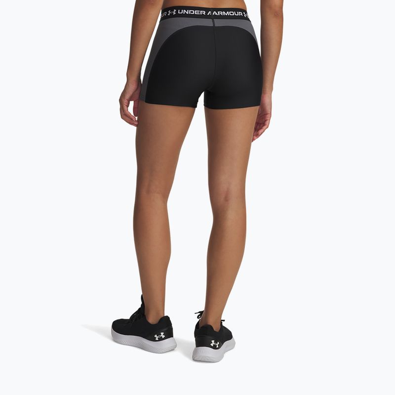 Női edző rövidnadrág Under Armour HeatGear Rib Shorty black/castlerock/white 3