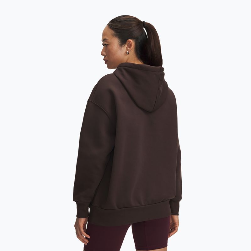 Női Under Armour Icon Fleece kapucnis pulóver kona barna/fehér 2