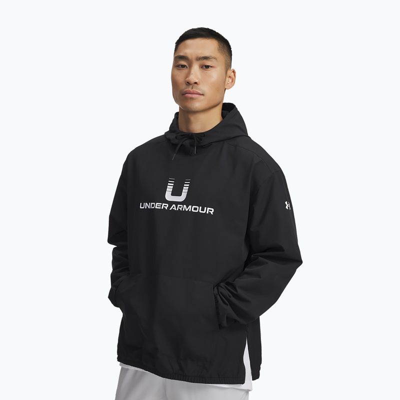 Férfi kapucnis pulóver Under Armour Unstoppable Woven Hoodie black/white