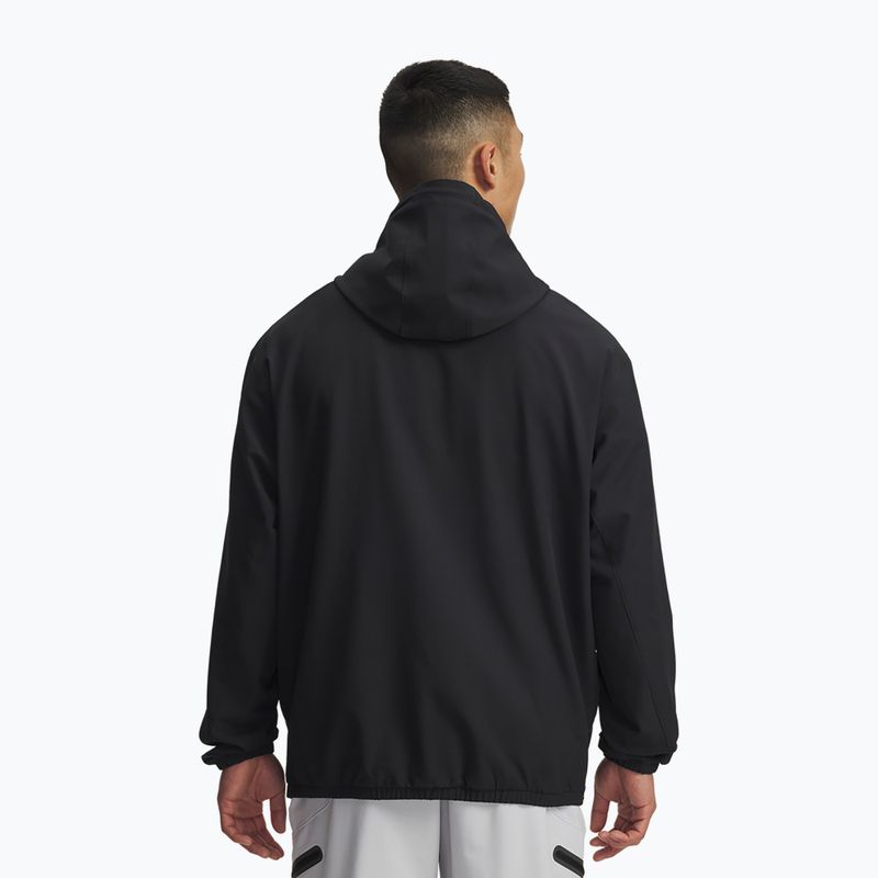 Férfi kapucnis pulóver Under Armour Unstoppable Woven Hoodie black/white 2