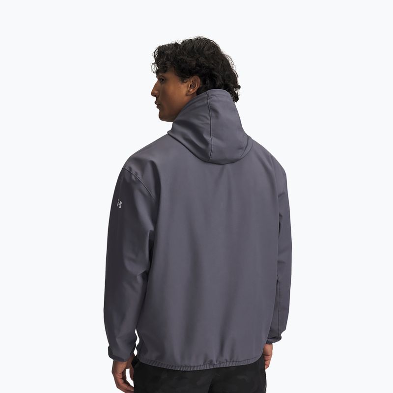 Férfi kapucnis pulóver Under Armour Unstoppable Woven Hoodie castlerock/white 2