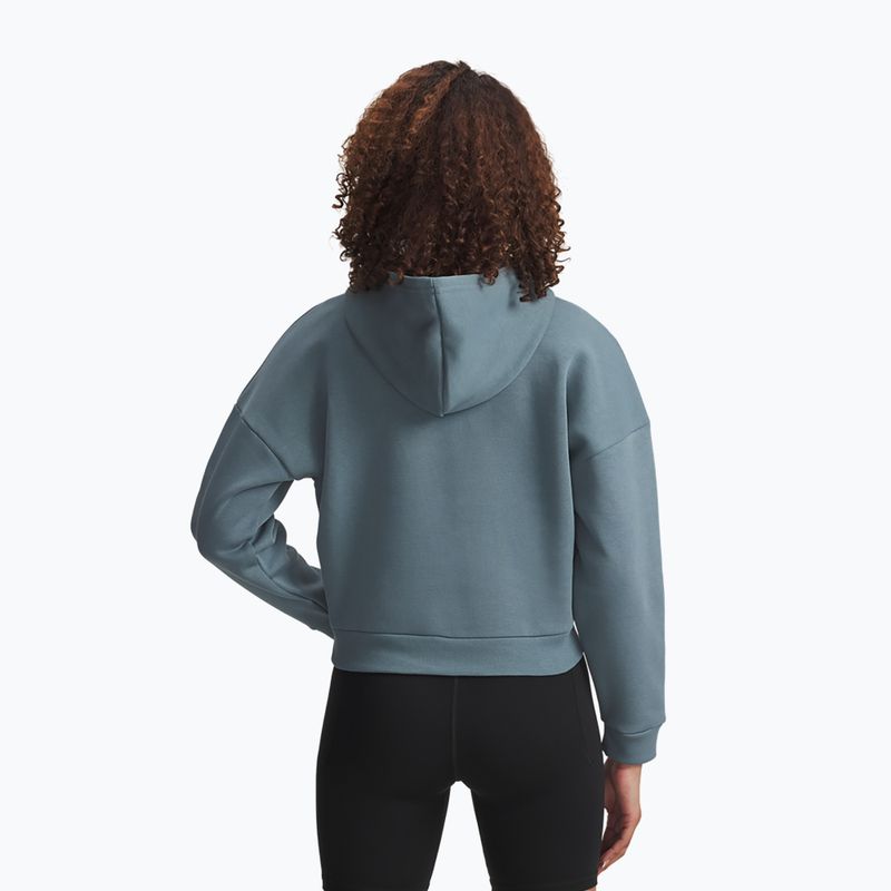 Női pulóver Under Armour Rival Fleece Piped HZ Hoodie jasper blue/white 2