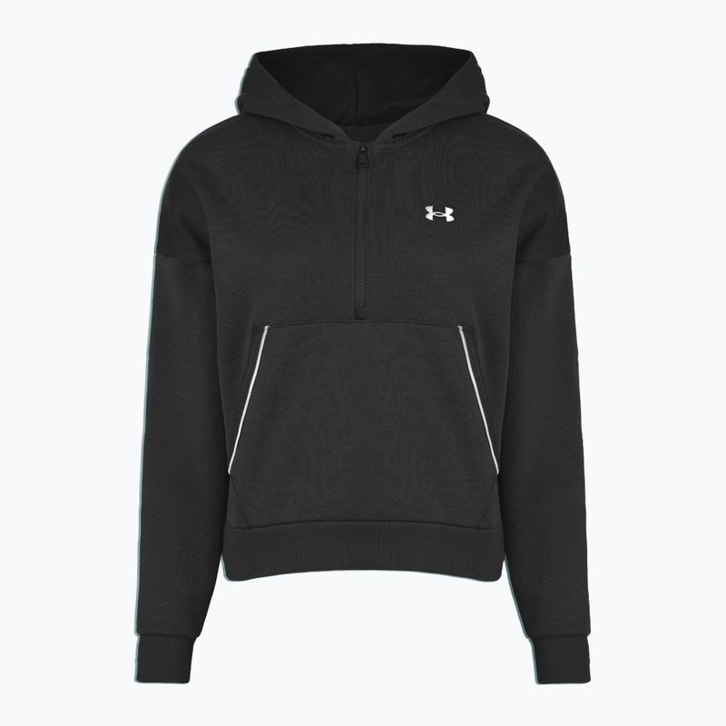 Női Under Armour Rival Fleece Piped HZ kapucnis pulóver fekete/fehér 3