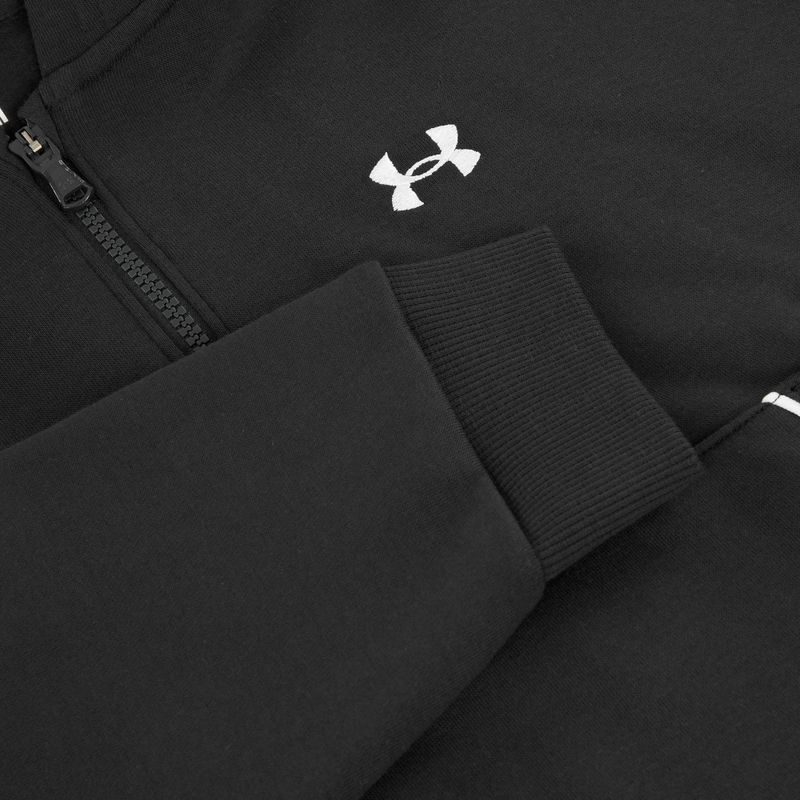 Női Under Armour Rival Fleece Piped HZ kapucnis pulóver fekete/fehér 5