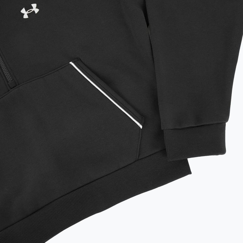 Női Under Armour Rival Fleece Piped HZ kapucnis pulóver fekete/fehér 6