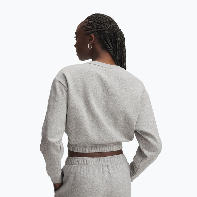 Női pulóver Under Armour Rival Fleece Piped Crew mod gray light heather/white 2