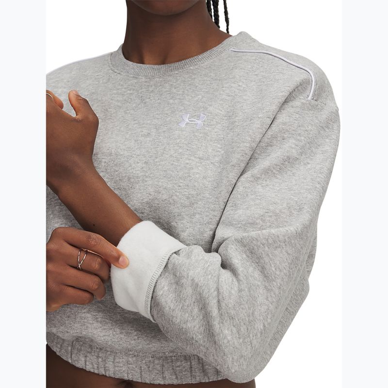 Női pulóver Under Armour Rival Fleece Piped Crew mod gray light heather/white 3