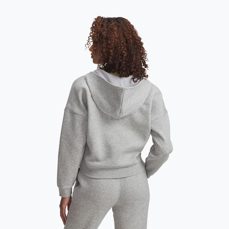 Női Under Armour Rival Fleece Piped HZ kapucnis pulóver mod szürke világos melírozott/fehér 2