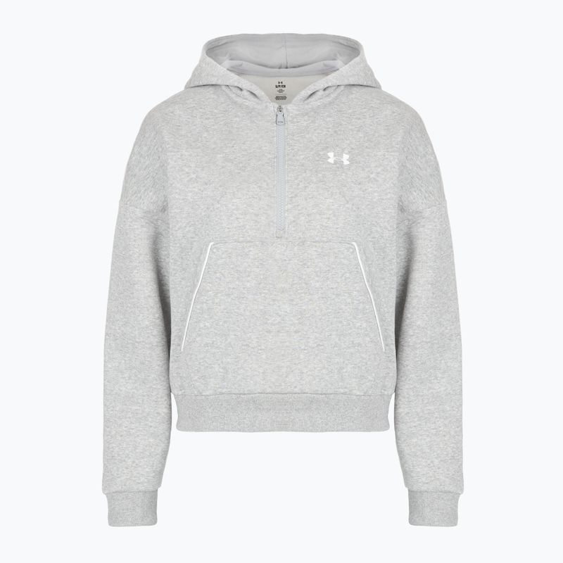 Női Under Armour Rival Fleece Piped HZ kapucnis pulóver mod szürke világos melírozott/fehér 3