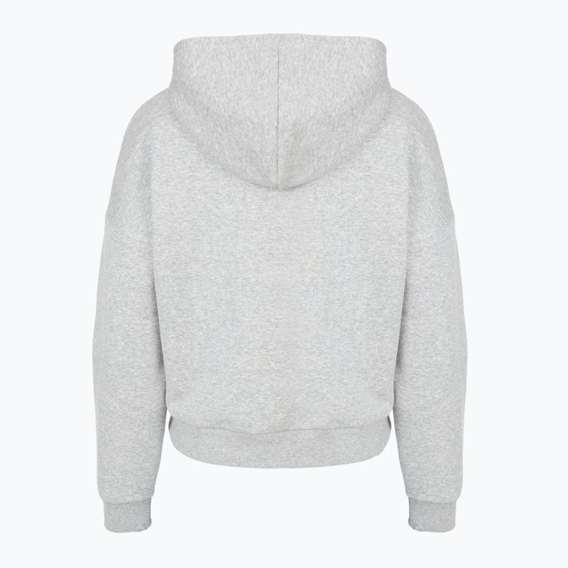 Női Under Armour Rival Fleece Piped HZ kapucnis pulóver mod szürke világos melírozott/fehér 4