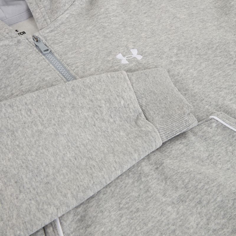 Női Under Armour Rival Fleece Piped HZ kapucnis pulóver mod szürke világos melírozott/fehér 6
