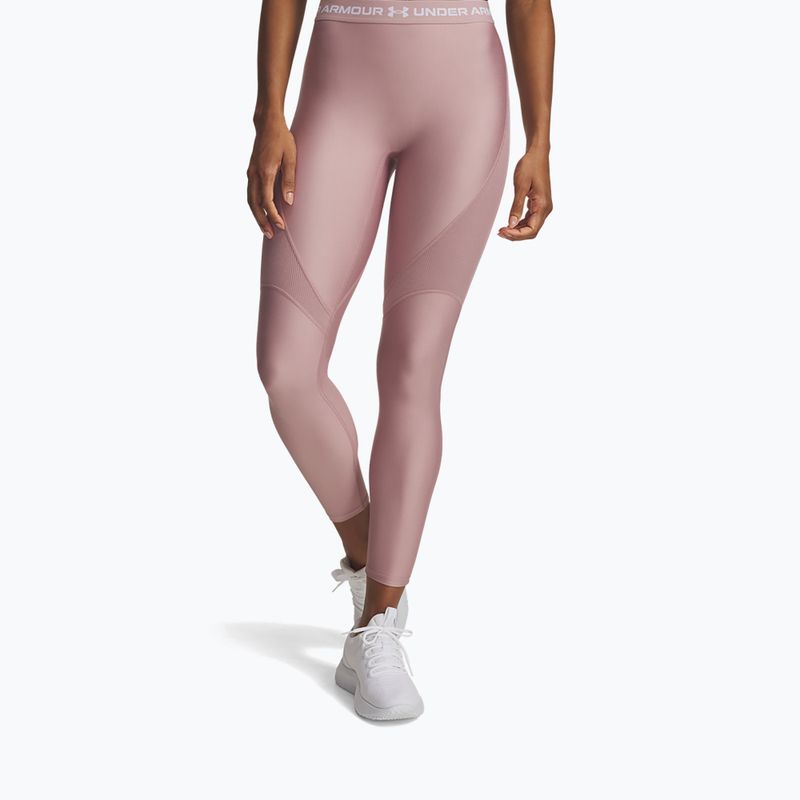 Női leggings Under Armour HeatGear Rib tourmaline pink/tourmaline pink/white