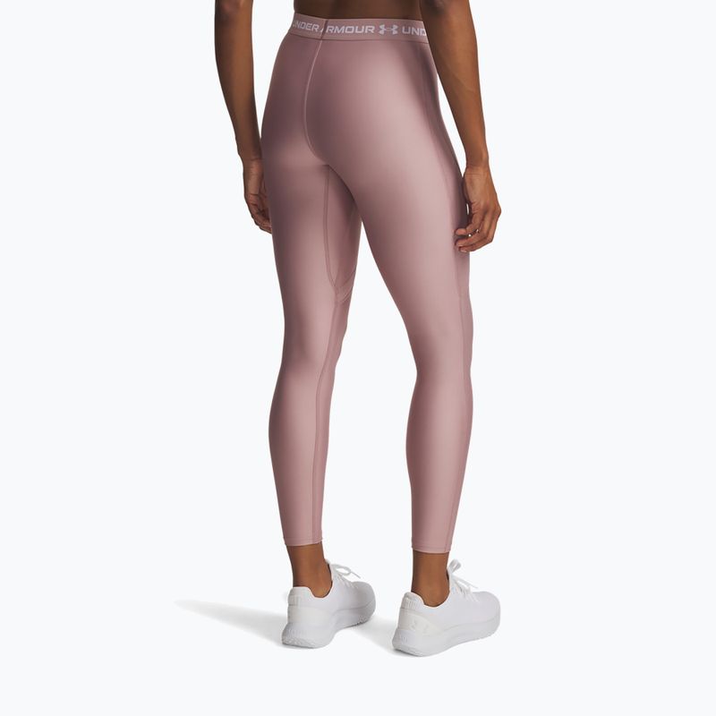 Női leggings Under Armour HeatGear Rib tourmaline pink/tourmaline pink/white 3
