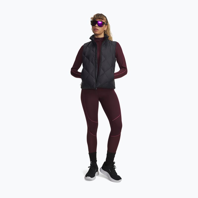Női edzőleggings Under Armour ColdGear Textured dark maroon/fuchsia dusk/white 2