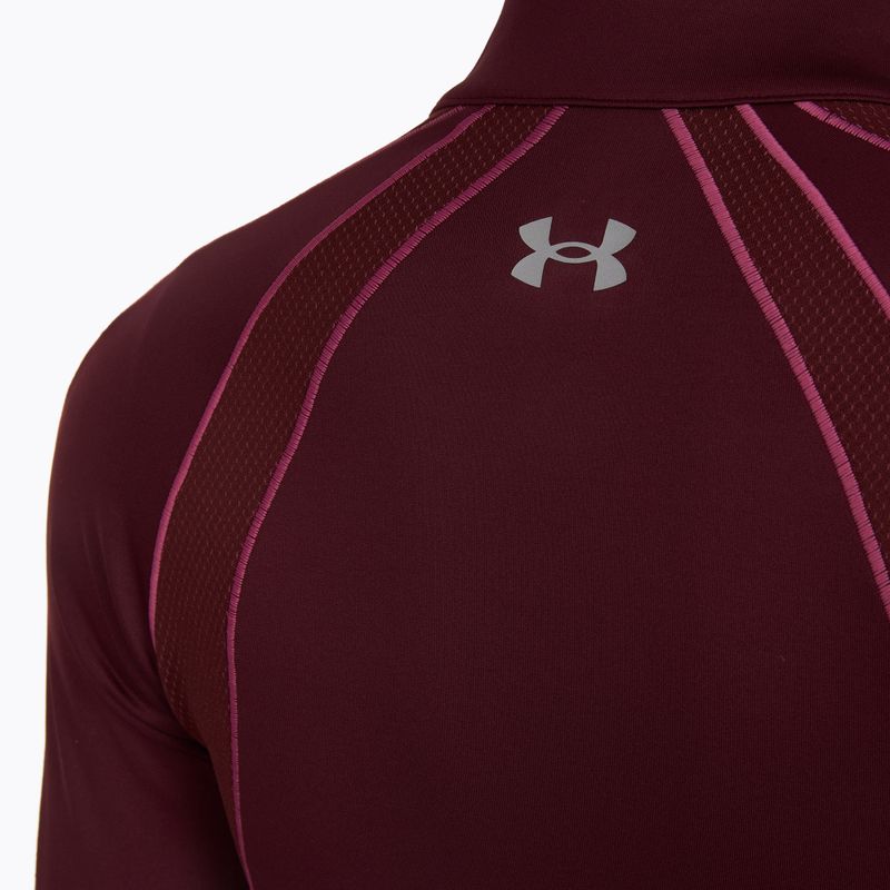 Férfi Under Armour ColdGear Textured 1/2 Zip felső dark maroon/fuchsia dusk/metallic silver 4