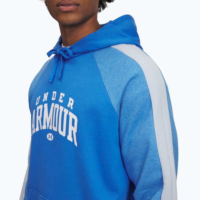 Férfi Under Armour Rival Fleece Colorblock kapucnis pulóver kék atlantisz/fehér 3