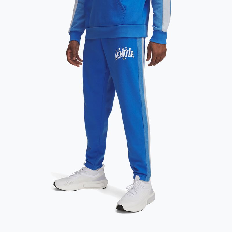 Férfi tréningnadrág Under Armour Rival Fleece Colorblock Blue Atlantis/Blue Calm/White