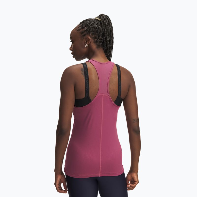 Női edzőpóló Under Armour HeatGear Armour Racer fuchsia dusk/white 2