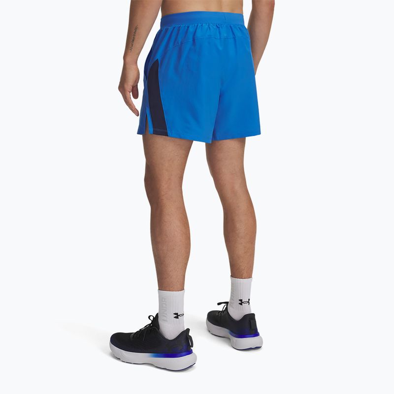 Férfi futó rövidnadrág Under Armour Launch 5" blue atlantis/washed navy/reflective 3