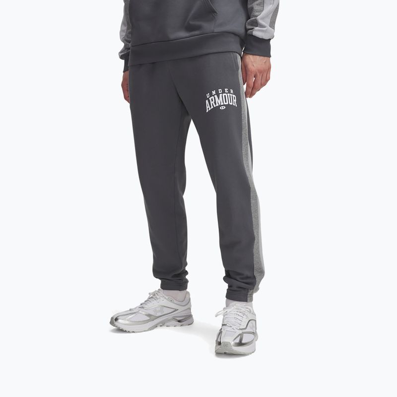 Férfi tréningnadrág Under Armour Rival Fleece Colorblock castlerock/mod gray/white