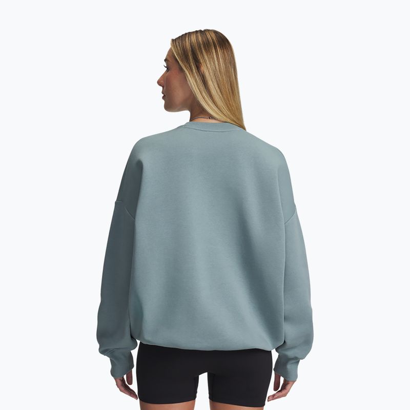 Női pulóver Under Armour Rival Fleece Varsity Crew serpentine/white 2