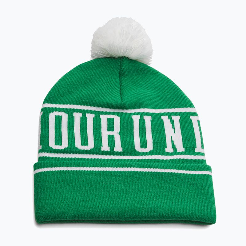 Férfi téli sapka Under Armour Halftime Pom Beanie team kelly green/white/white 2