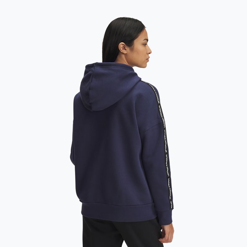 Női kapucnis pulóver Under Armour Icon Fleece Taped Hoody washed navy/white 2