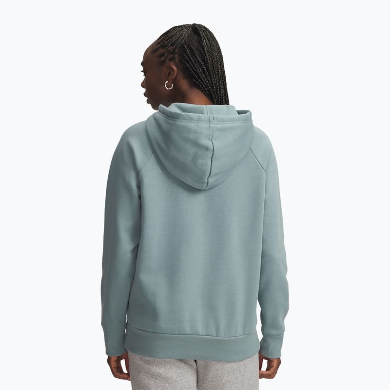 Női Under Armour Rival Fleece Big Logo kapucnis pulóver serpentine/fehér 2