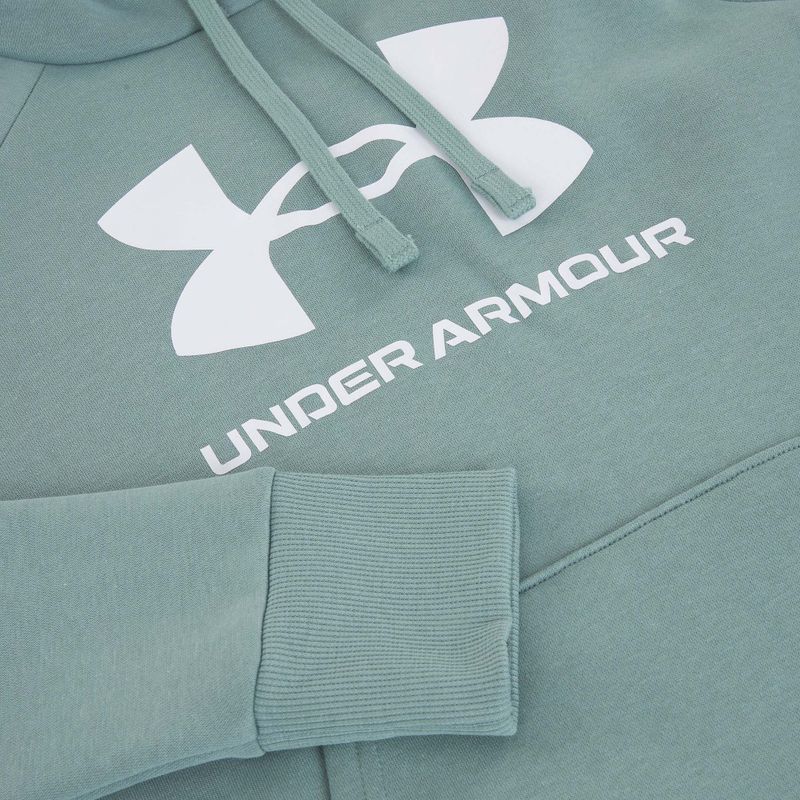 Női Under Armour Rival Fleece Big Logo kapucnis pulóver serpentine/fehér 6