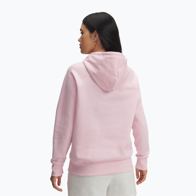 Női Under Armour Rival Fleece Big Logo kapucnis pulóver prime pink/white 2
