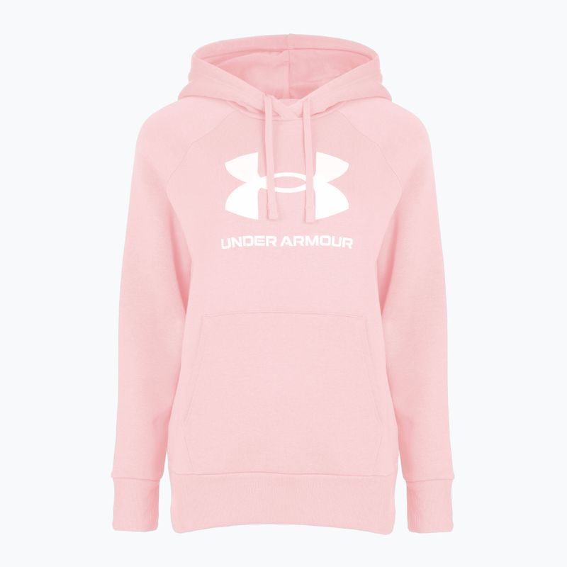 Női Under Armour Rival Fleece Big Logo kapucnis pulóver prime pink/white 3