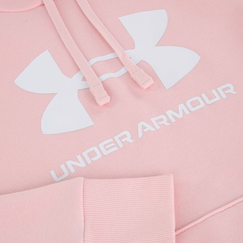 Női Under Armour Rival Fleece Big Logo kapucnis pulóver prime pink/white 5