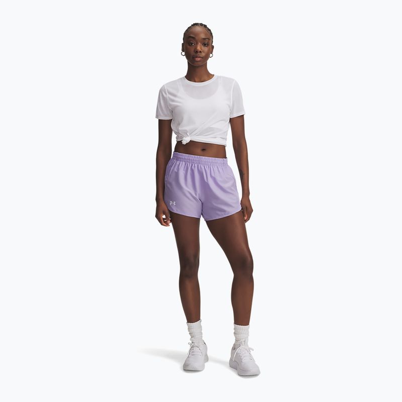 Női futó rövidnadrág Under Armour Fly By 3" átlátszó/átlátszó/visszaverő 2