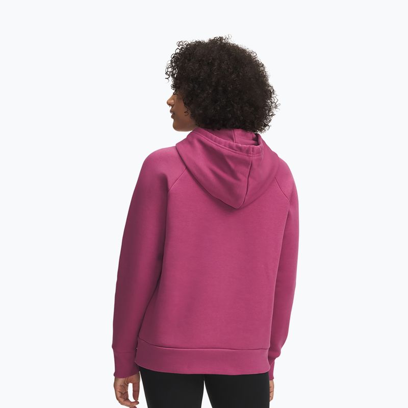 Női pulóver Under Armour Rival Feelce Shimmer Hoody fuchsia dusk/irisdescent 2