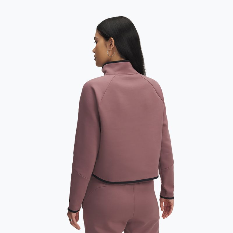 Női tréningpulóver Under Armour Unstoppable Fleece HZ maroon mist/black 2