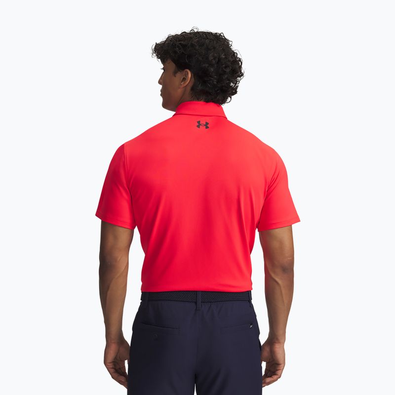 Férfi Under Armour póló Tee To Green Pique Polo versenyző piros/fekete 2
