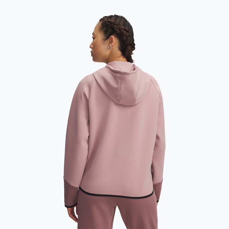 Női pulóver Under Armour Unstoppable Fleece HZ tourmaline pink/maroon mist/black 2