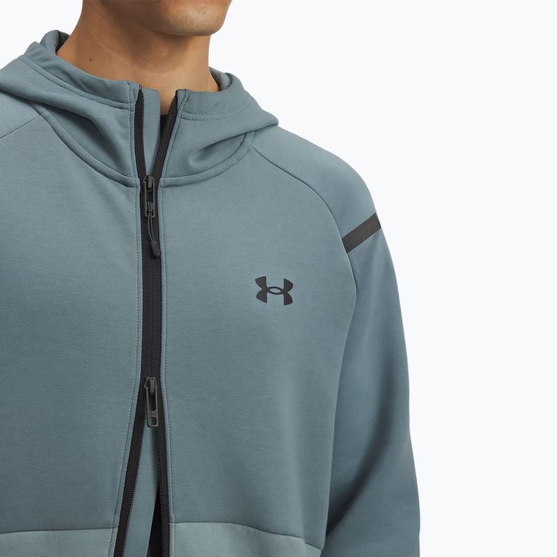 Férfi kapucnis pulóver Under Armour Unstoppable Fleece Full Zip HD jasper blue/serpentine/black 3