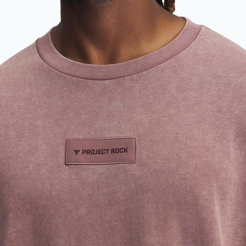 Férfi edző póló Under Armour Project Rock Heavyweight Oversized maroon mist/black 3