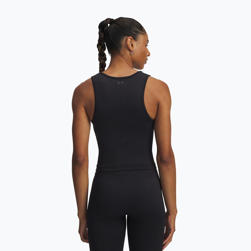 Női edzőpóló Under Armour Project Rock Seamless fekete/antracit 2